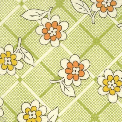 Moda American Jane Punctuation Floral Garden Green Fat Quarter Sandy 