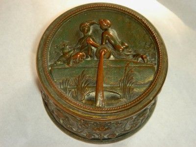 Antique Brass / Bronze Jewelry Casket Trinket Box  