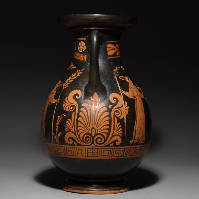 Ancient Greek Apulian Red Figure Pelike Vase  