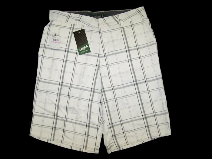 Neill Mens Casual Sterling Shorts White Plaid NWT *  