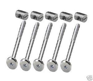 PACK 5 FURNITURE BOLTS + BARREL NUT IKEA MFI BEDS 100MM  