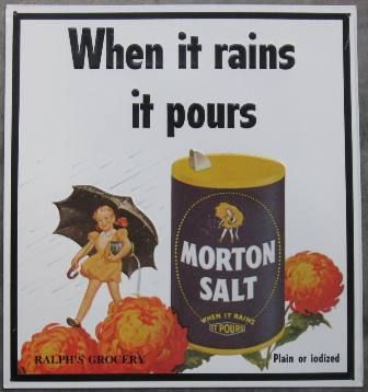 Morton Salt Rain Pours Kitchen Diner Retro Tin Sign  