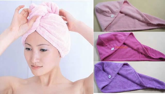 Magic Hair Drying Bath Towel Hat Cap Quick Dry Ladys  