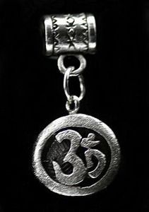 Hindu Om Aum jewelry bead Sterling silver .925 european  