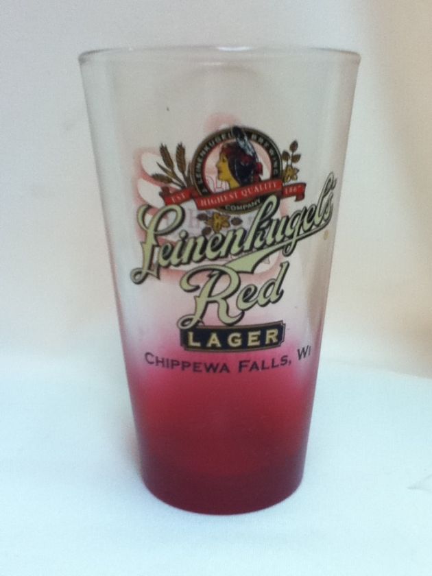 LEINEKUGELS BEER GLASS RED LAGER MICRO BREW PINT BAR TAVERN PUB LOGO 