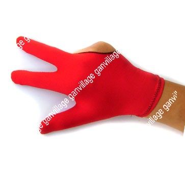 New Cue Billiard Pool Shooters 3 Fingers Gloves Red  