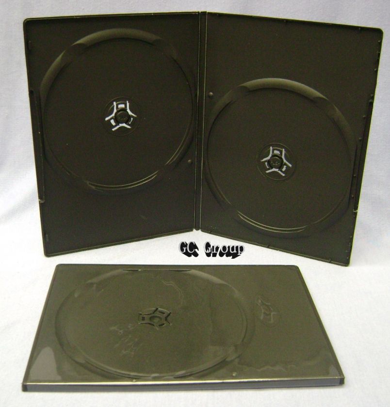 50 Slim 7mm Double Black DVD CD R Movie Video Game Cases Boxes 