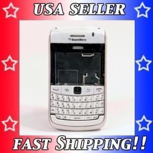 WHITE Blackberry Bold 2 9700 Full Housing Chrome Bezel  