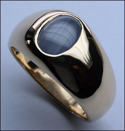 Star Sapphire Gemstone Ring for Men   2.73ct Star Sapph  