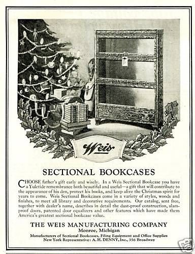 1925 WEIS Sectional Bookcases AD. Monroe, Michigan  