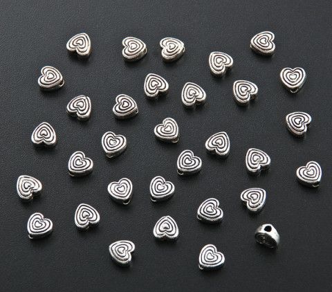 Free Ship 180 Tibet Silver Love Heart Beads Spacer B254  