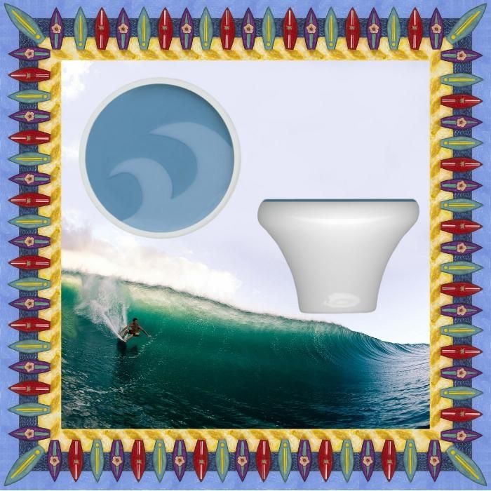 Da Kine Wave Ceramic Dresser Cabinet Pull Knob  