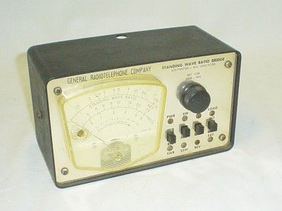 General Radiotelephone Company STANDING WAVE RATIO BRIDGE WATTMETER 