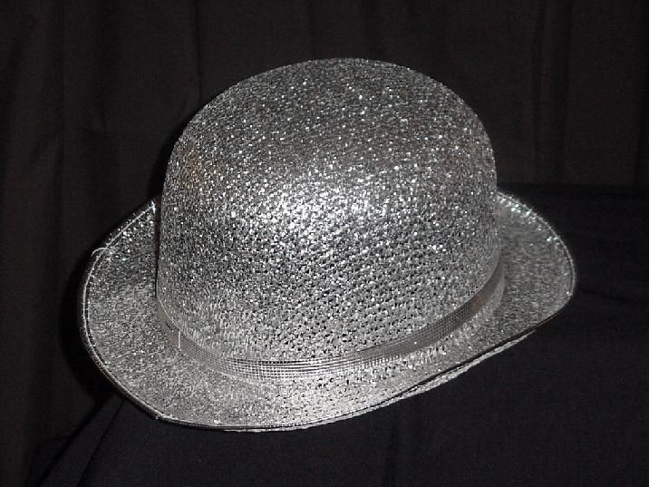 SILVER Mesh Derby HAT Dance Costume Halloween 1 Sz Fits  