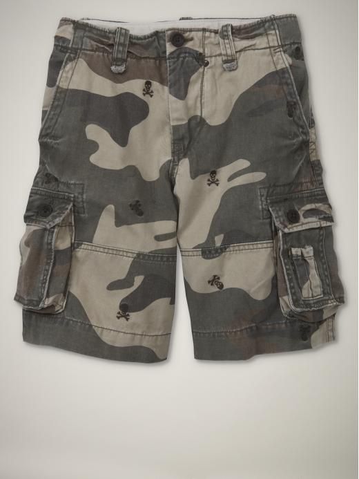 NWT KIDS GAP BOYS CAMO CARGO EMBROIDERED SKULLS u pick size  