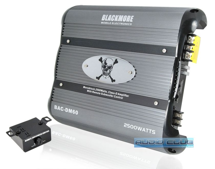   BAC DM60 MONO BLOCK 2500W MAX 4 OHMS CLASS D VEHICLE AUDIO AMPLIFIER