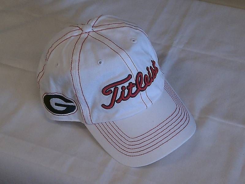 Titleist Georgia Bulldog White Hat Cap Contrast Stitch  