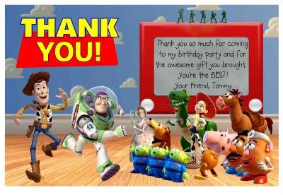 TOY STORY BIRTHDAY THANK YOU CARDS ~ DIGITAL  