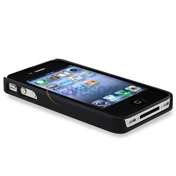 BLACK Case Cover+CAR+AC CHARGER+PRIVACY GUARD for iPhone 4 G New 