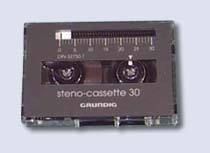 Grundig Steno cassettes, box of 5 stenocassette tapes  