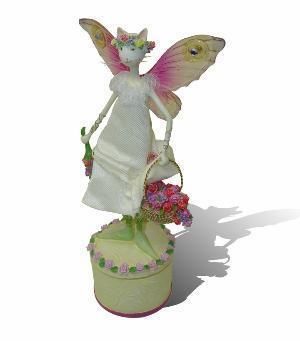 Westland Catwalk Fairy Cat Figurine Revolving Music Box  