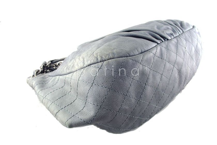 Chanel 18in. Large Gray Caviar Timeless Large Hobo Shopper Tote Bag 