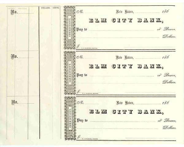 UNCUT SHEET OF THREE CIVIL WAR ERA CHECKS  