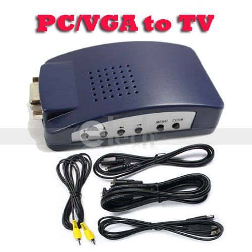   VGA to TV Video AV Signal Converter Composite RCA S Video Switch Box