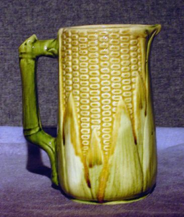 BRUSH McCOY CUSICK SIGNED MAJOLICA CORNLINE PITCHER  