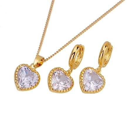 ELEGANT CUBIC ZIRCONIA JEWELRY SET~NECKLACE/PENDANT/ER  