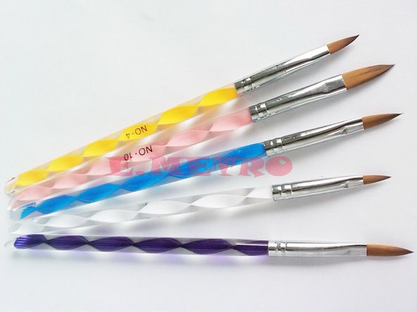 pc 2 Ways Acrylic Nail Art Brush Pen Cuticle Pusher  