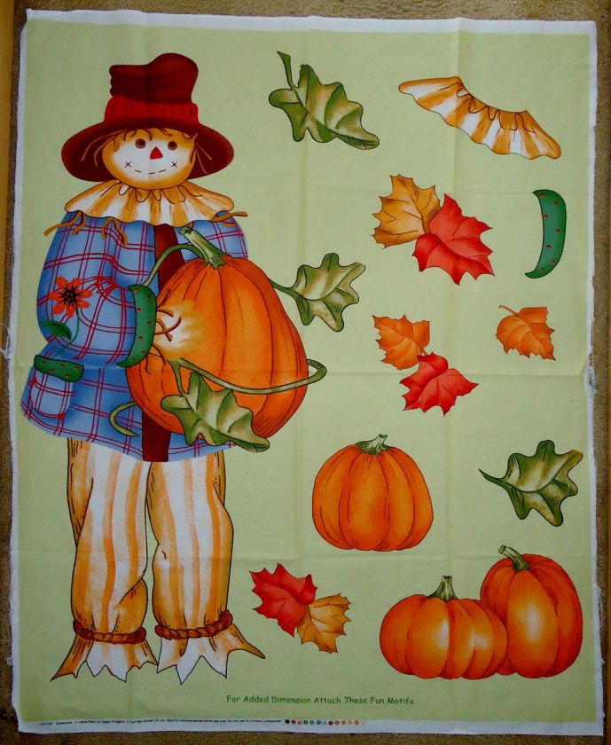 Daisy Kingdom Fall Scarecrow Theme Fabric Panel Uncut  