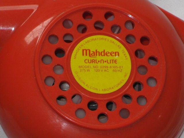 Vtg MAHDEEN Curl N Lite Hair Dryer Curler Heat Lamp  