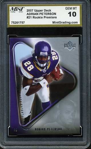 ADRIAN PETERSON 2007 Upper Deck MGS 10 Star Rookie GEM  