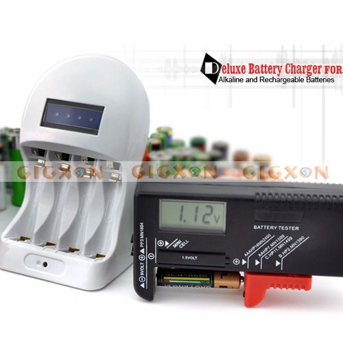 Rechargeable + Alkaline Battery Charger  