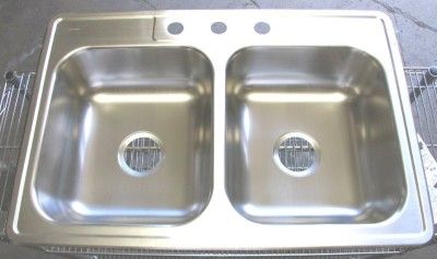 ELKAY D50233223 DAYTON 3H Kitchen Sink Stainless Steel 22 Gauge 33 x 