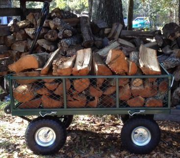   Metal Yard Farm Firewood Beach Landscaping Garden Wagon Cart  