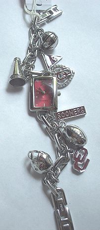 Oklahoma Sooners Fossil Charm Bracelet Watch Li2455 691464084219 