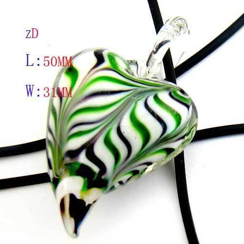   Murano Lampwork Glass Heart Bead Pendant Necklace Fashion Jewelry