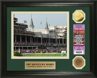 Kentucky Derby 138th Ticket 24KT Gold & Dirt Photo Mint  