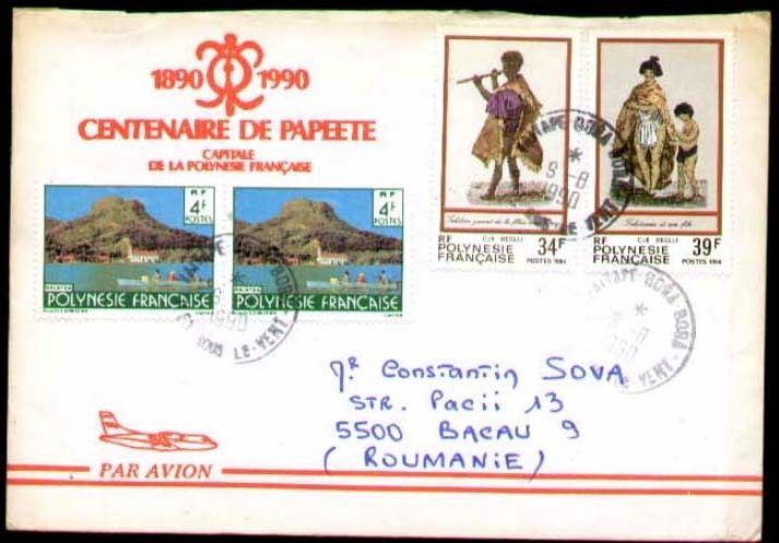 CENTENARY PAPETE BORA BORA,HAITI;COVER FRENCH POLYNESIE  