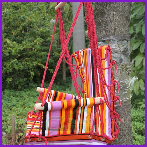   Hammock Canvas Air Sky Swing Chair Hanging Big Stripes Colorful  