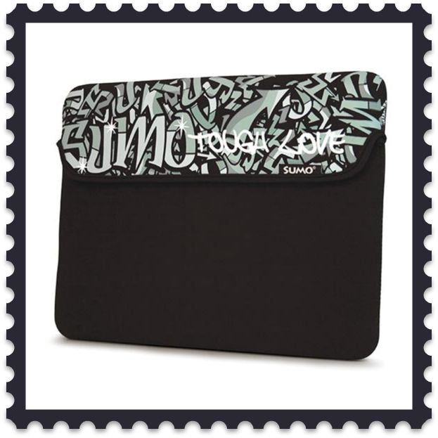 10 Netbook Black Graffiti Neoprene Laptop Sleeve NEW  