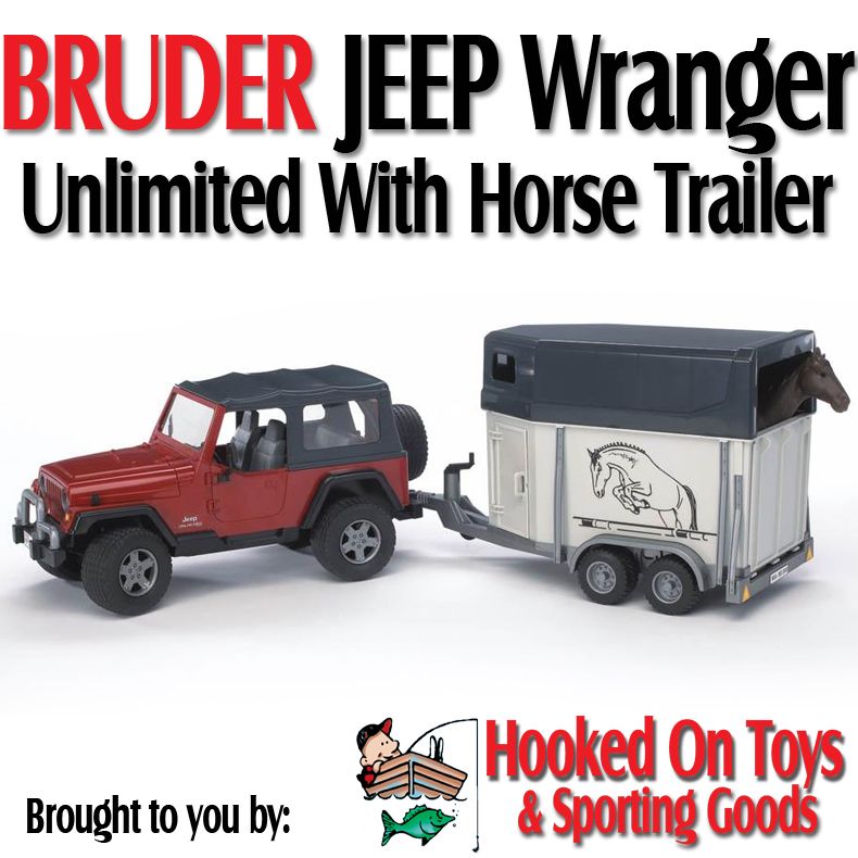   02921   Jeep Wrangler Unlimited Truck with Horse Trailer   116 Scale