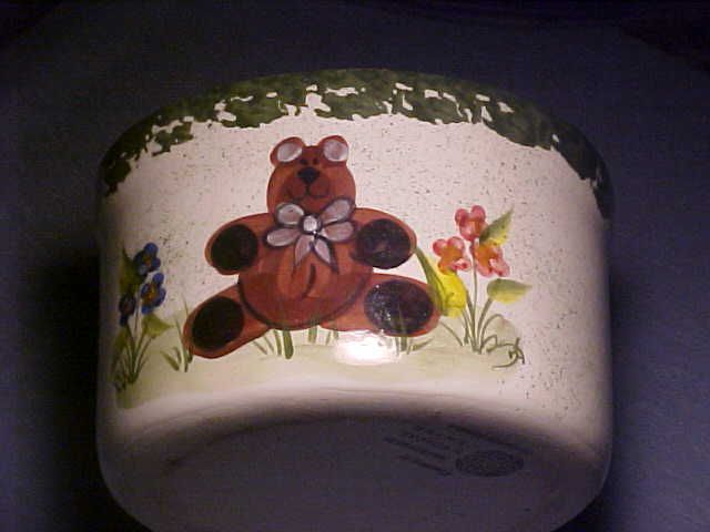 Alpine Line by Hull Pottery    Folk Art With Teddy Bear  