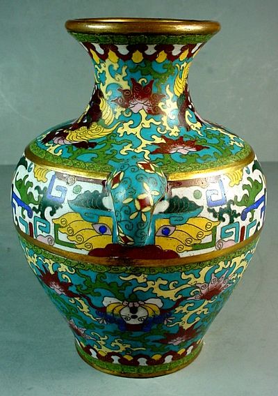 PAIR OF 19TH CENTURY JAPANESE CLOISONNE SHISHI VASES  