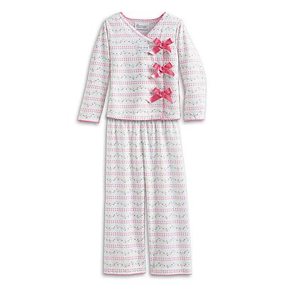   Bitty Baby Pink Bow Sleeper PJs for Doll + Girl Size Large 6  