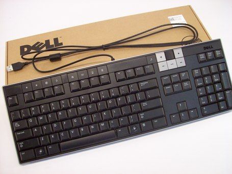 NEW DELL USB SLIM MULTIMEDIA KEYBOARD WITH BUILT IN 2 PORT USB HUB