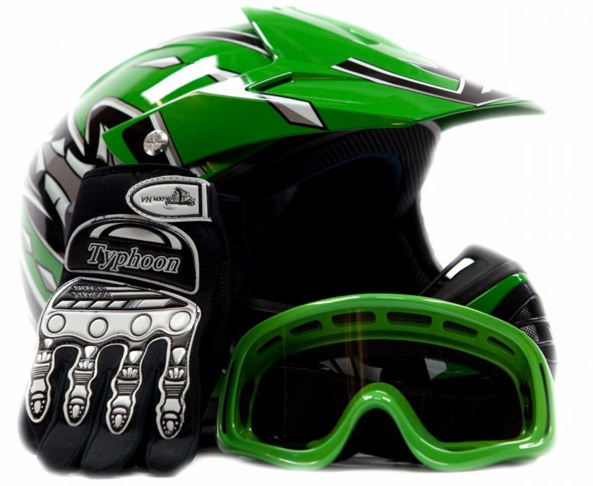 Youth Motocross ATV Helmet & Goggles DOT Kids MX New XL  