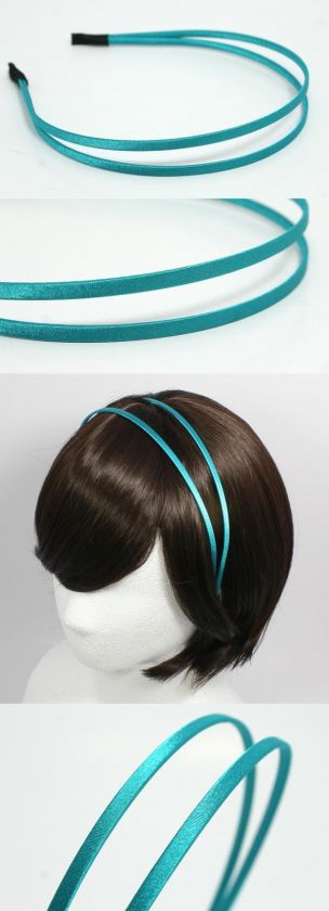 DOUBLE HAIRBAND HEADBAND GOSSIP GIRL TURQUOISE HB1044  